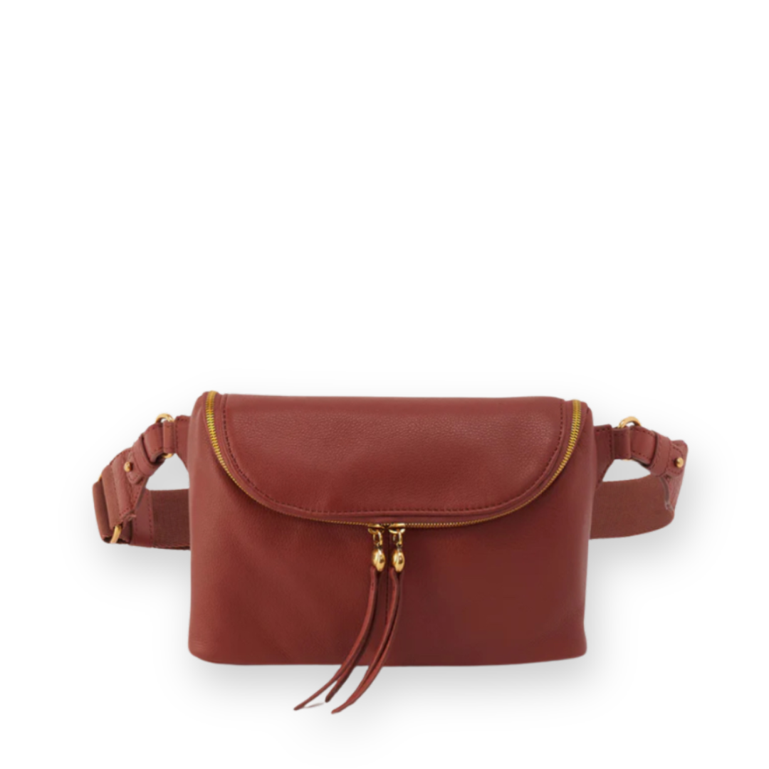 HOBO - FERN LARGE BELT BAG IN RUST PEBBLED LEATHER