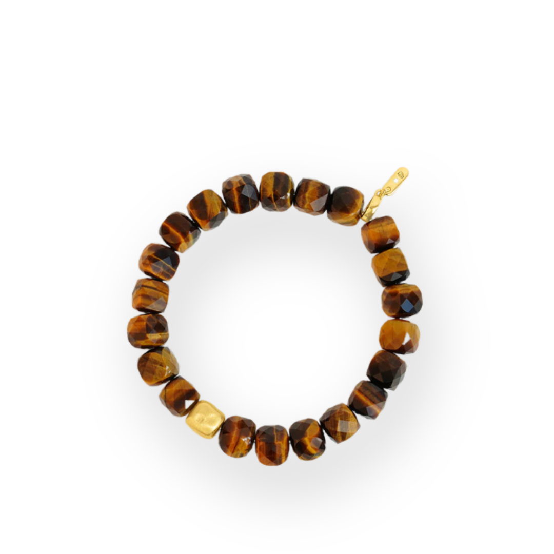 DEAN DAVIDSON - NOMAD BEADED BRACELET IN TIGER EYE/GOLD