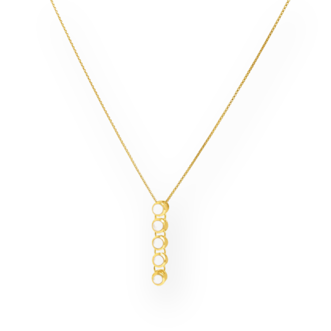 DEAN DAVIDSON - CASCADE GEMSTONE DROP PENDANT IN PEARL/GOLD