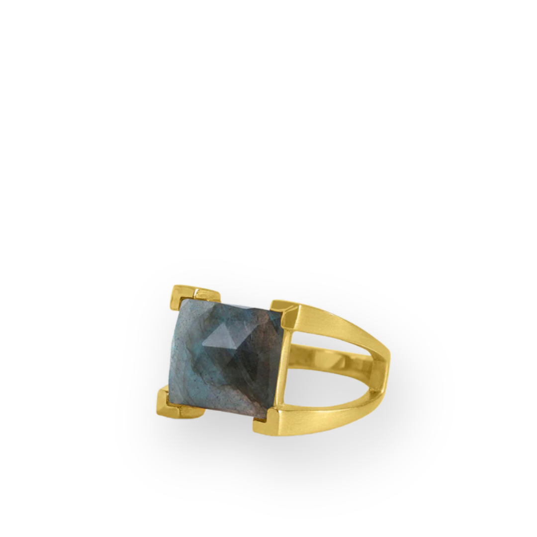 DEAN DAVIDSON - MINI PLAZA RING IN LABRADORITE/GOLD