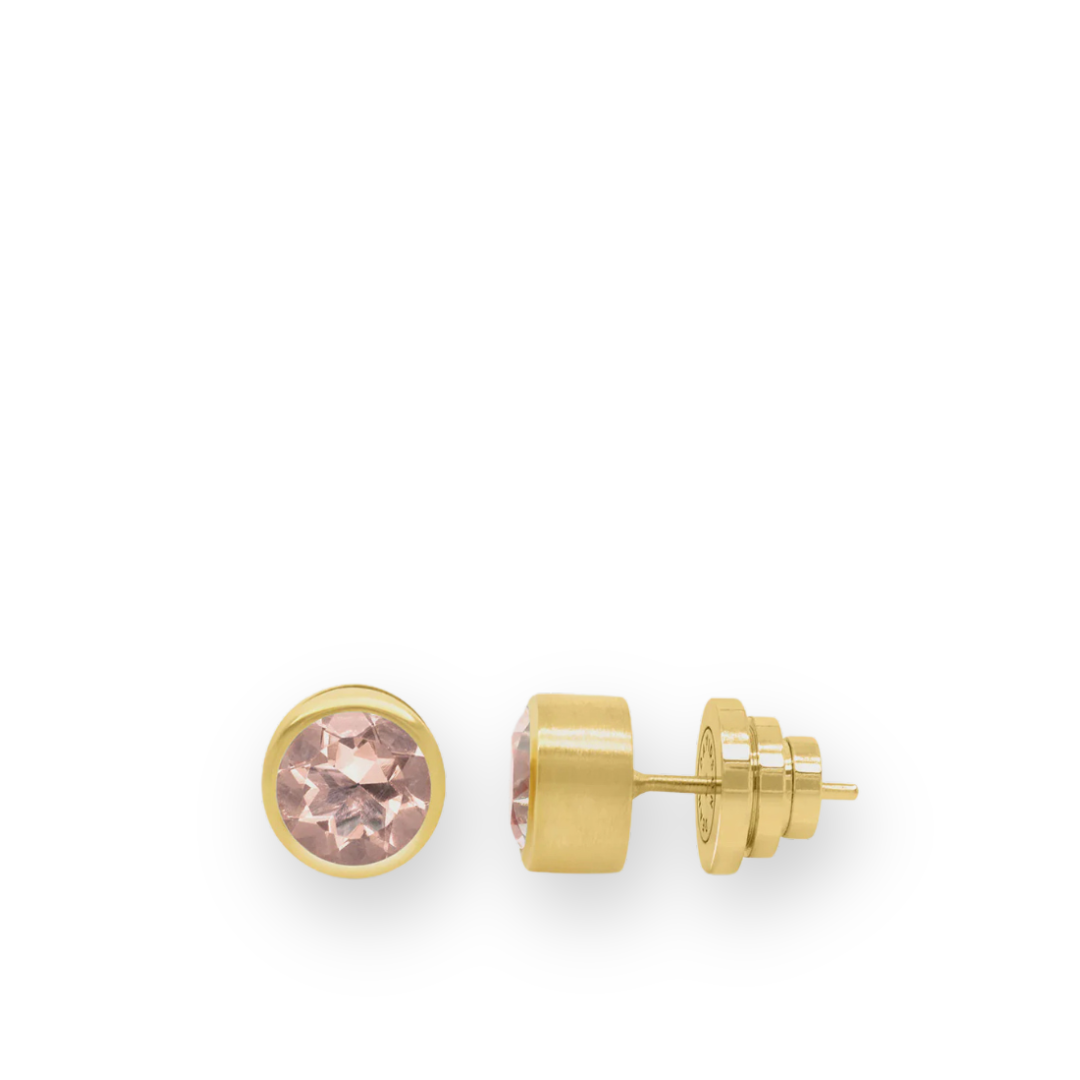 DEAN DAVIDSON - SIGNATURE MIDI KNOCKOUT STUDS IN MORGANITE/GOLD