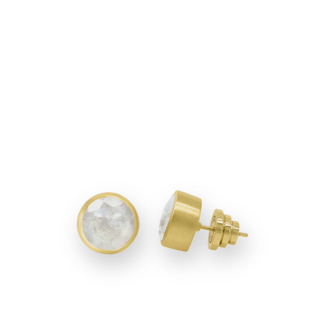 DEAN DAVIDSON - SIGNATURE LARGE KNOCKOUT STUDS IN MOONSTONE/GOLD