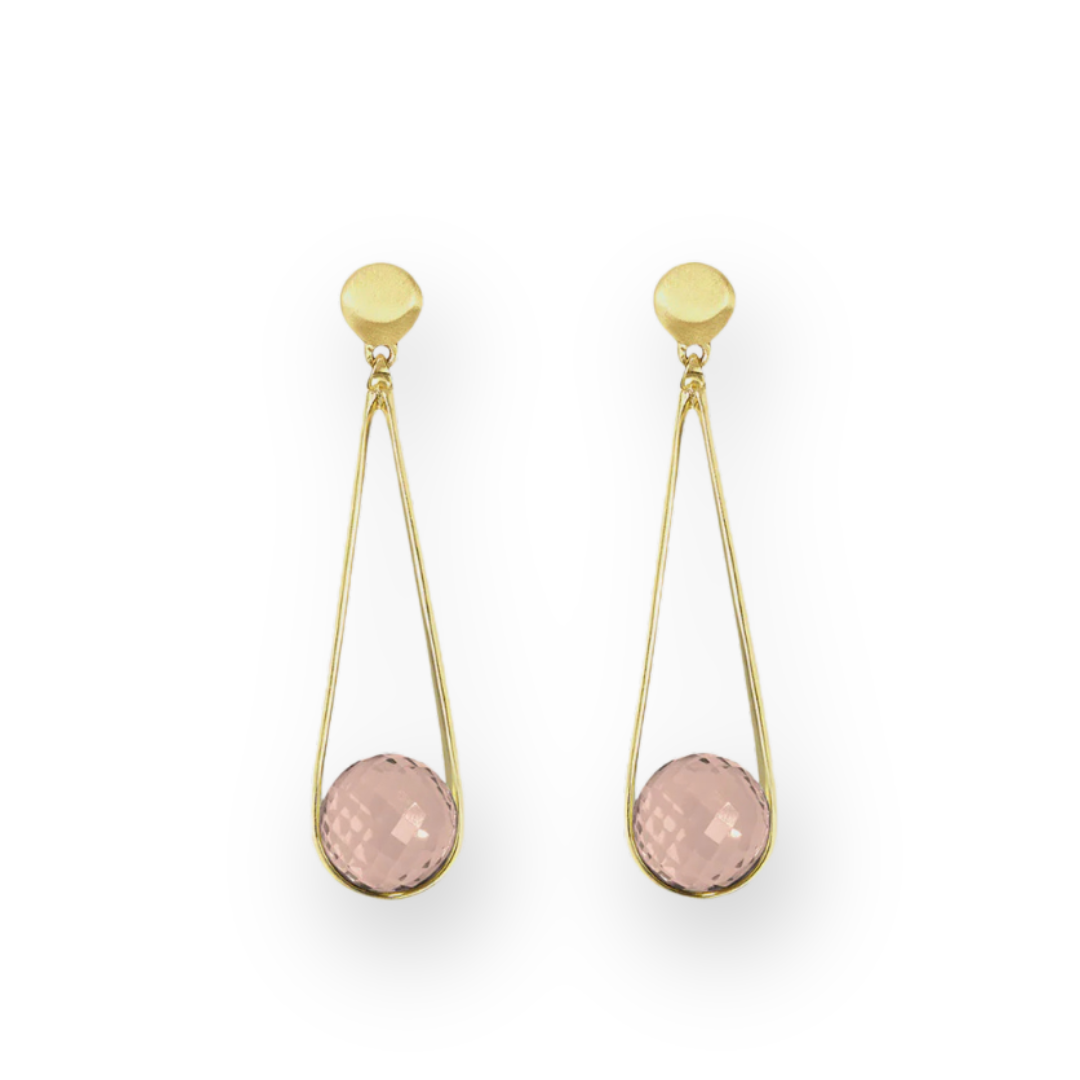 DEAN DAVIDSON - MINI IPANEMA EARRINGS IN MORGANITE/GOLD