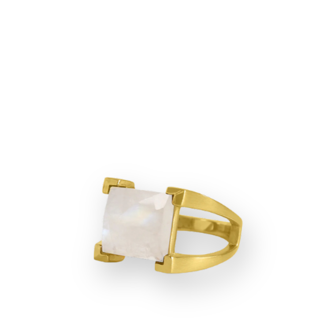 DEAN DAVIDSON - MINI PLAZA RING IN MOONSTONE/GOLD