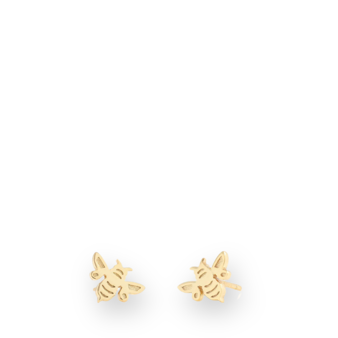 KRIS NATIONS - BUMBLE BEE STUD EARRINGS IN GOLD