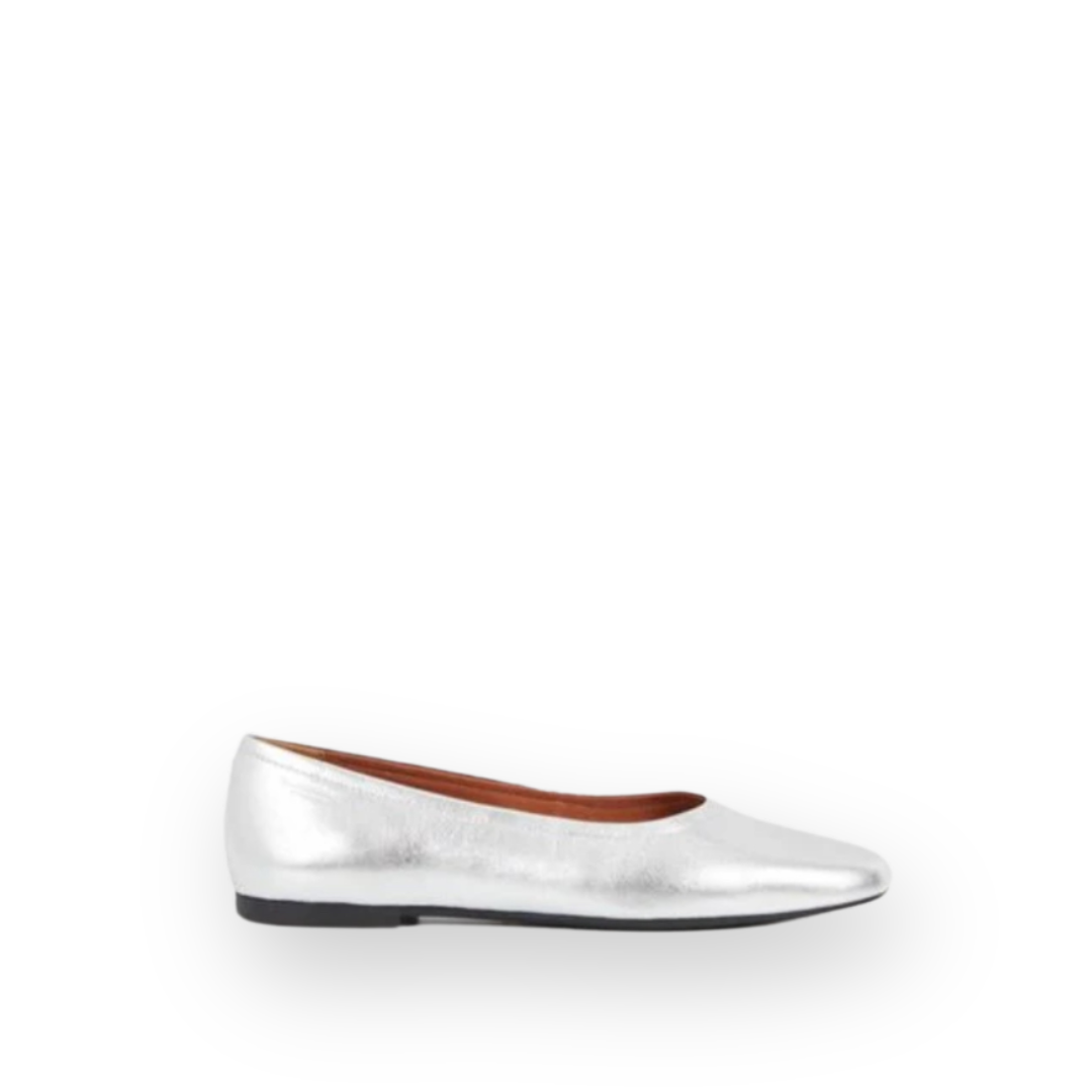 VAGABOND - JOLIN FLAT IN SILVER LEATHER