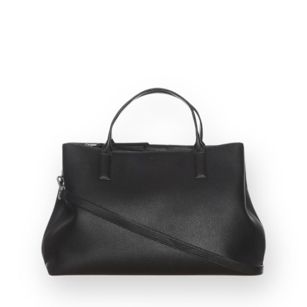 ELA HANDBAGS - WORKBAG IN BLACK VEGAN LEATHER