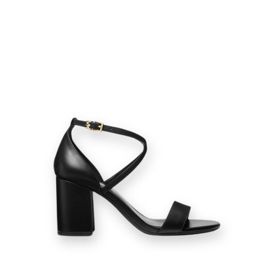 MICHAEL KORS - SOPHIE FLEX MID SANDAL IN BLACK LEATHER