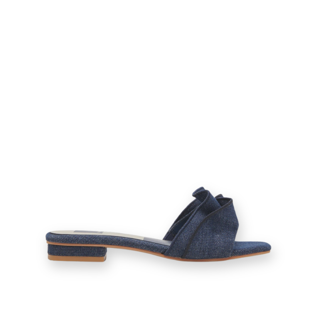 DOLCE VITA - ALUMNI SLIDE SANDAL IN INDIGO DENIM TEXTILE