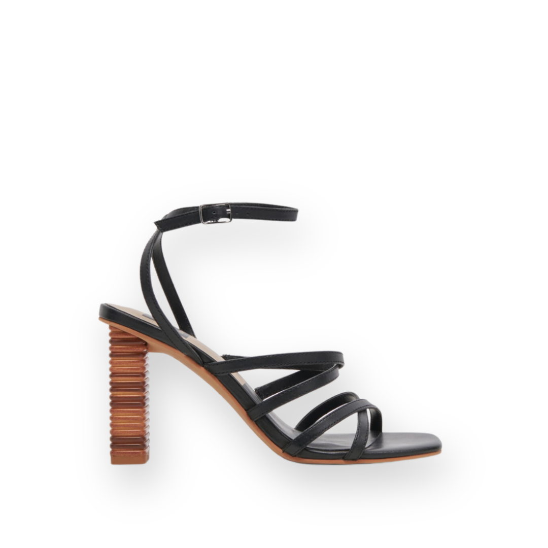 DOLCE VITA - JENKO HEELED SANDAL IN BLACK LEATHER