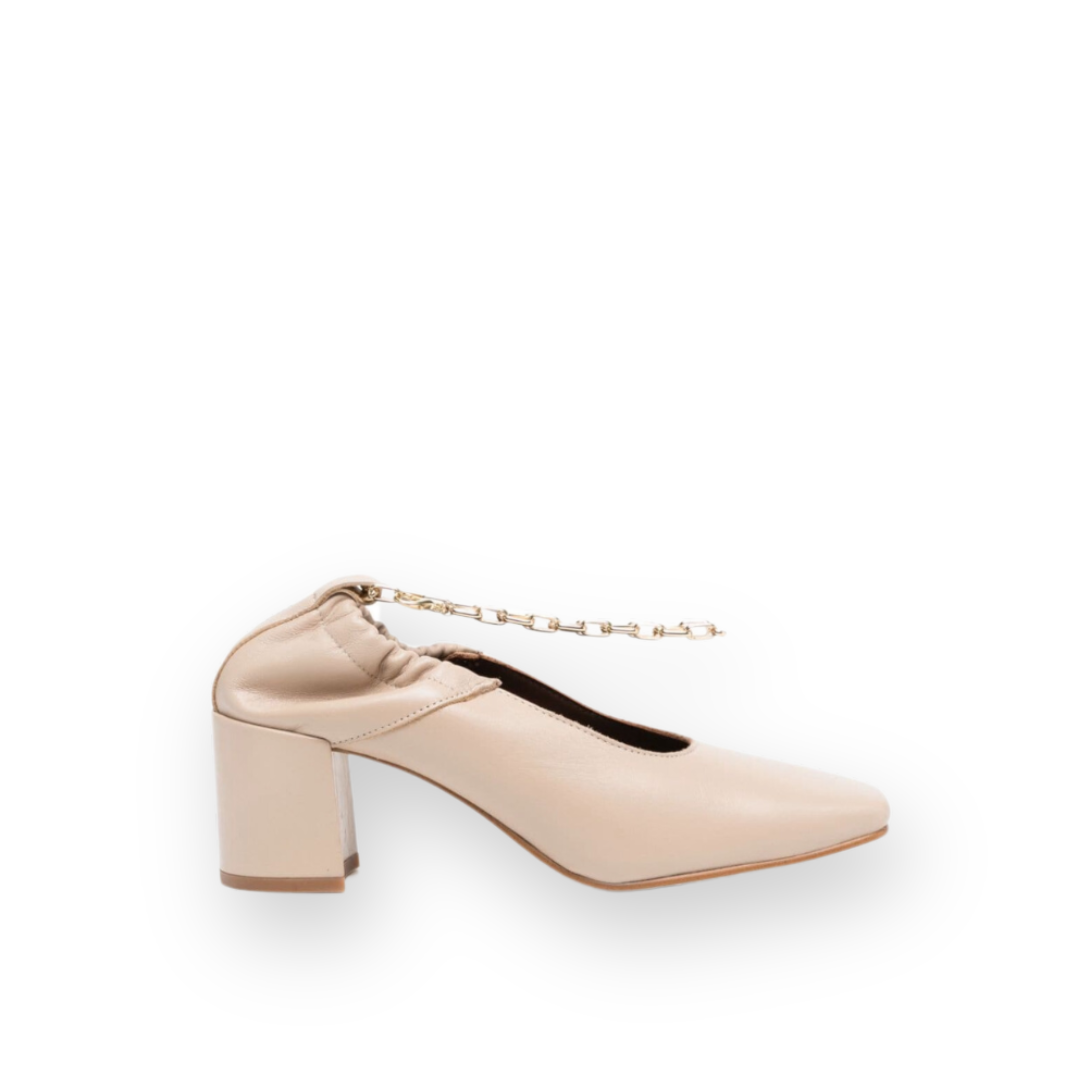 ALOHAS - AGENT ANKLET PUMP IN STONE LEATHER