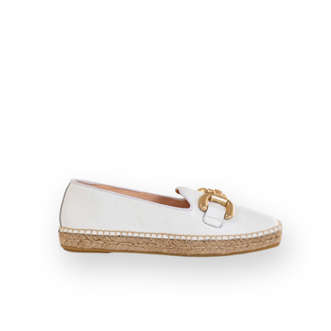 ATELIERS - PARIS ESPADRILLE LOAFER IN WHITE LEATHER