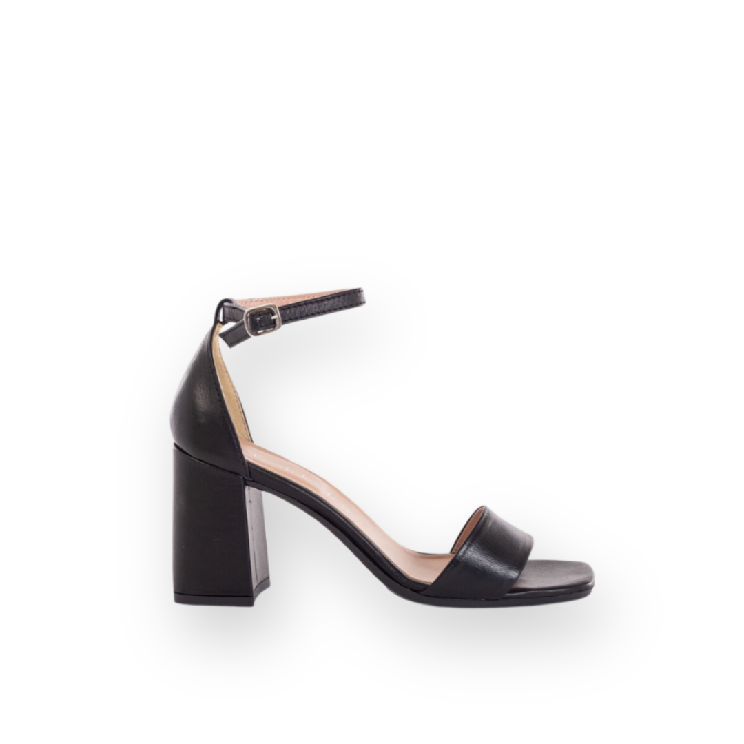 ATELIERS - DIA HEELED SANDAL IN BLACK LEATHER