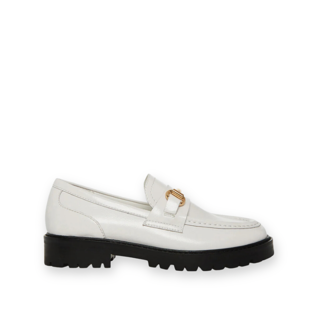 STEVE MADDEN - MISTOR LOAFER IN WHITE LEATHER