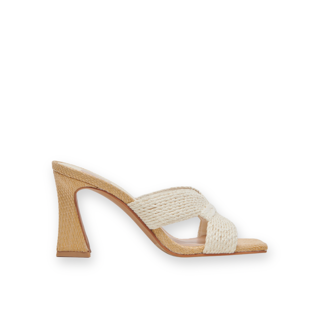 DOLCE VITA - NITRO SANDAL IN WHTE RAFFIA TEXTILE