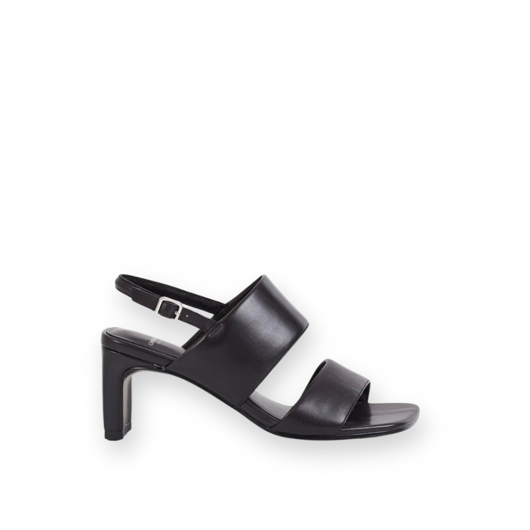 VAGABOND SHOEMAKERS- LUISA DOUBLE STRAPPED HEELED SANDAL IN BLACK LEATHER