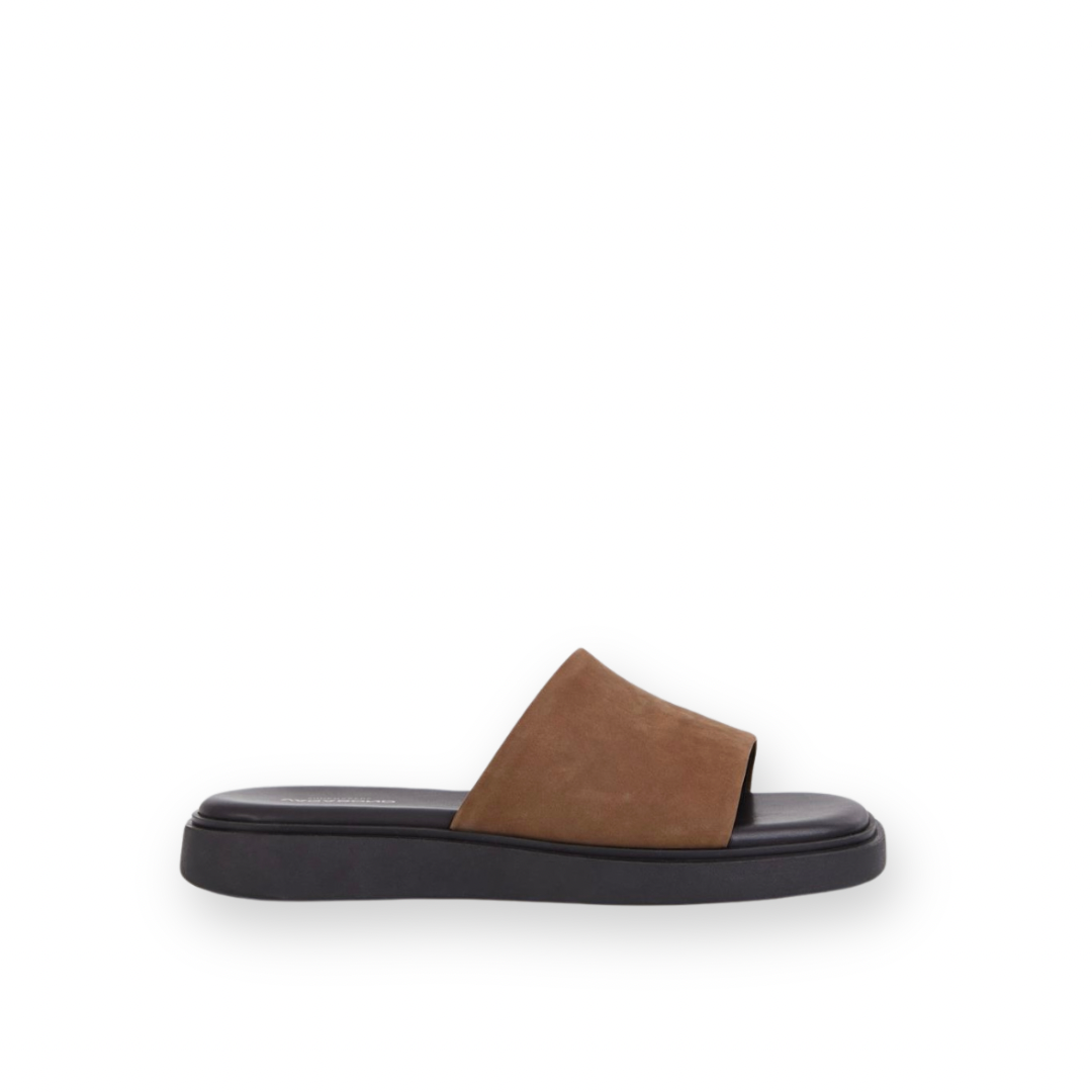 VAGABOND SHOEMAKERS- CONNIE SLIDE SANDAL IN MUD SUEDE LEATHER