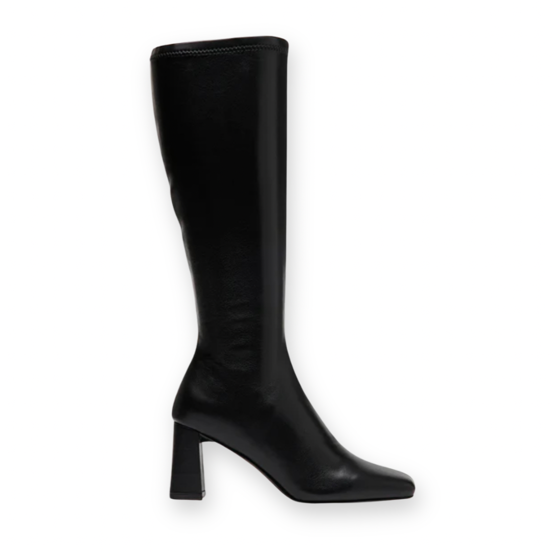 STEVE MADDEN - HOLLY TALL BOOT IN BLACK SYNTHETIC LEATHER