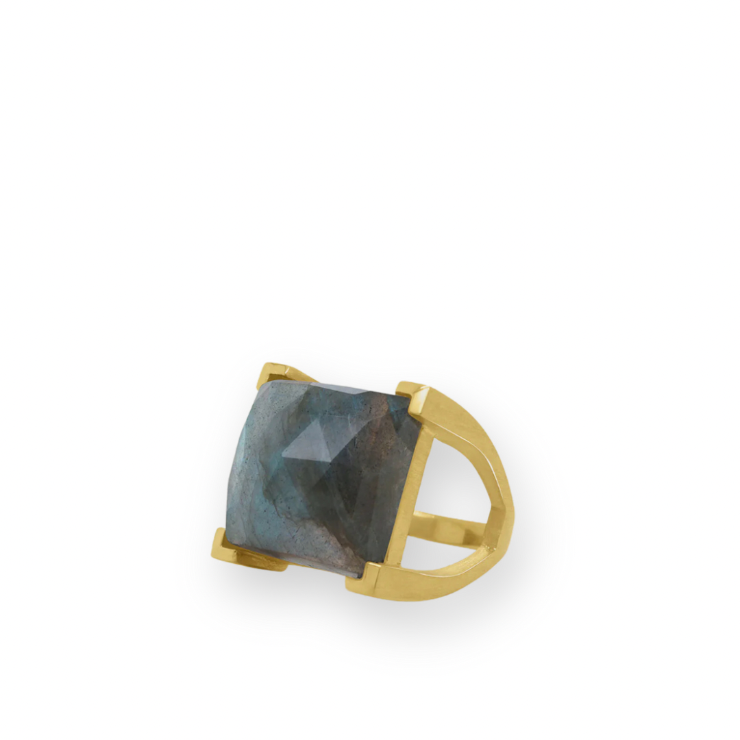 DEAN DAVIDSON - PLAZA RING IN LABRADORITE/GOLD