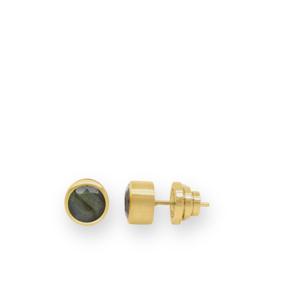 DEAN DAVIDSON - SIGNATURE MIDI KNOCKOUT STUDS IN LABRADORITE/GOLD