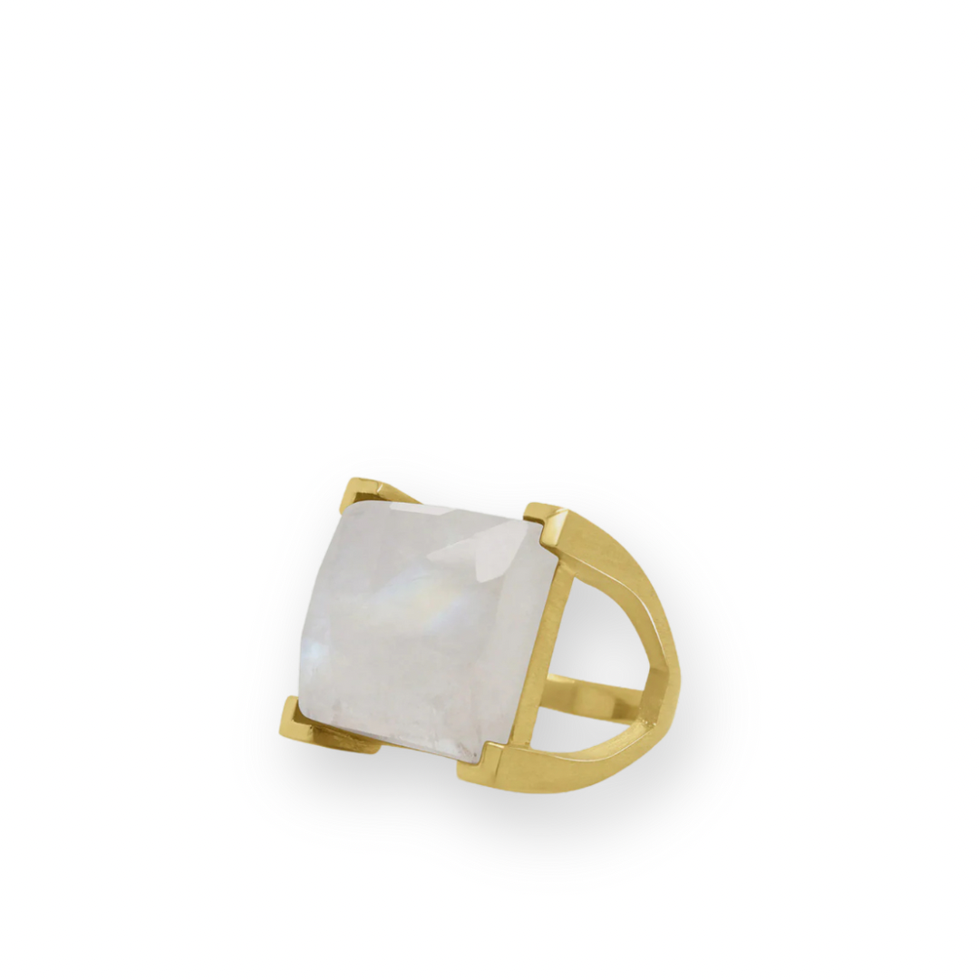 DEAN DAVIDSON - PLAZA RING IN MOONSTONE/GOLD