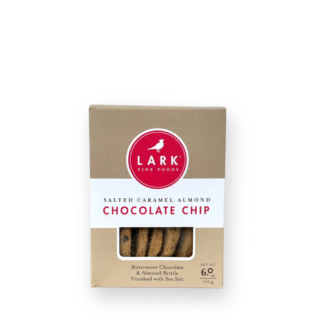 LARK FINE FOODS - CHOCOLATE CHIP COOKIES IN SALTED CARAMEL ALMOND - 6OZ