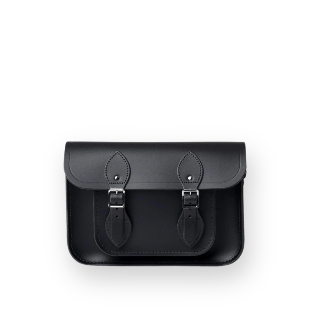 CAMBRIDGE SATCHEL - 11 INCH SATCHEL IN BLACK LEATHER