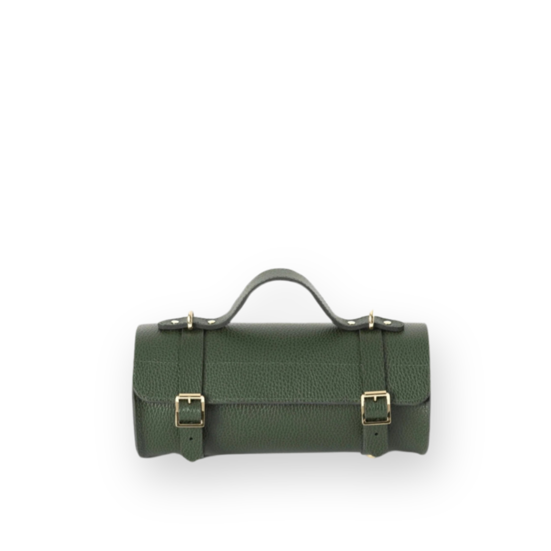 CAMBRIDGE SATCHEL - THE BOWLS BAG IN RACING GREEN LEATHER