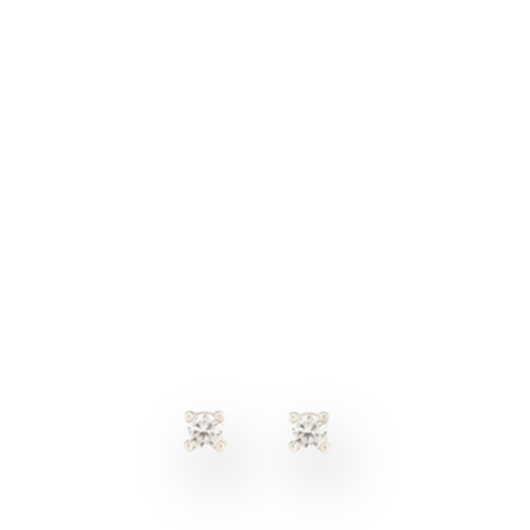 KRIS NATIONS - CLASSIC CRYSTAL PRONG SET STUD EARRINGS IN STERLING SILVER