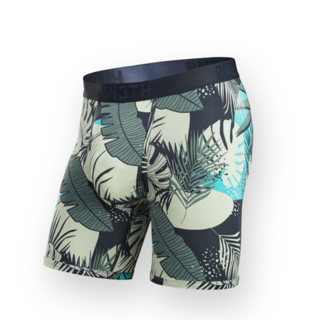 BN3TH - CLASSIC BOXER BRIEF PRINT IN FRONDS - DARK NAVY