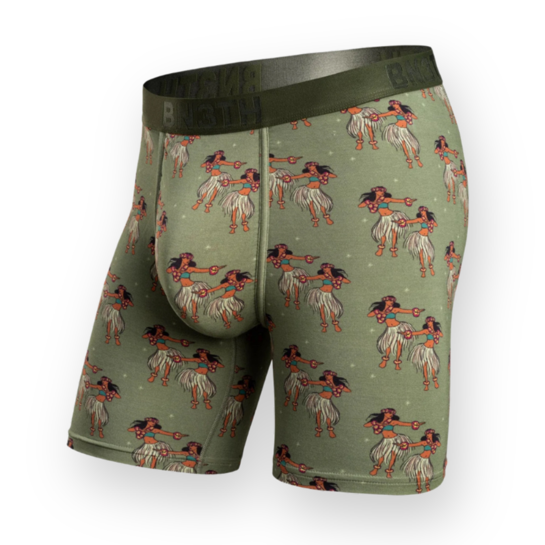 BN3TH - CLASSIC BOXER BRIEF PRINT IN HULA DANCERS - GREEN