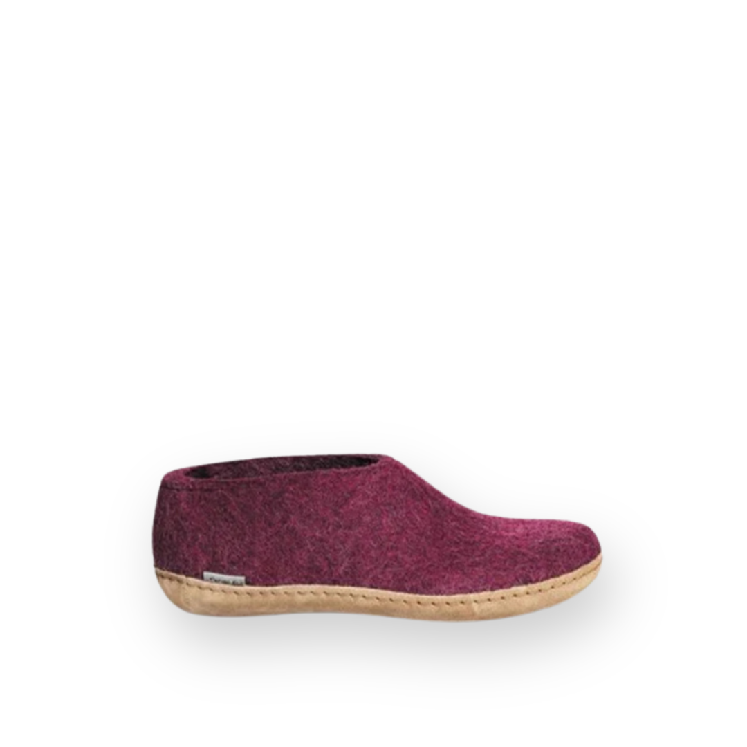 GLERUPS - SHOE LEATHER SOLE IN CRANBERRY WOOL