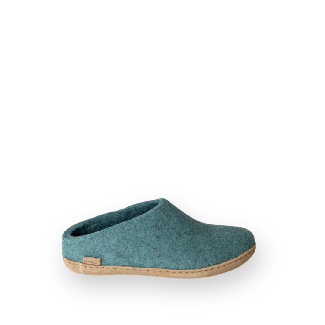 GLERUPS - SLIP ON LEATHER SOLE IN NORTH SEA WOOL