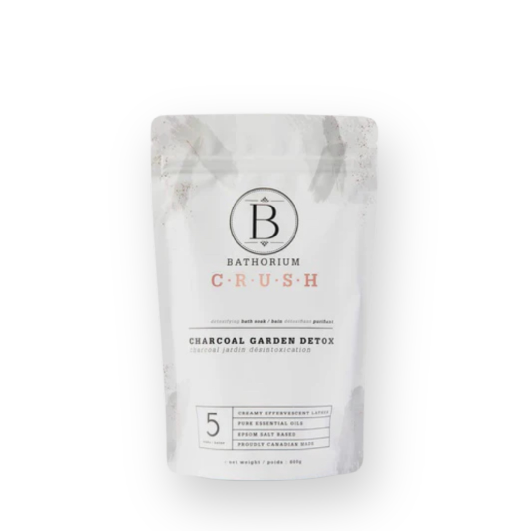 BATHORIUM - CRUSH BATH SOAK IN CHARCOAL GARDEN DETOX - 600G