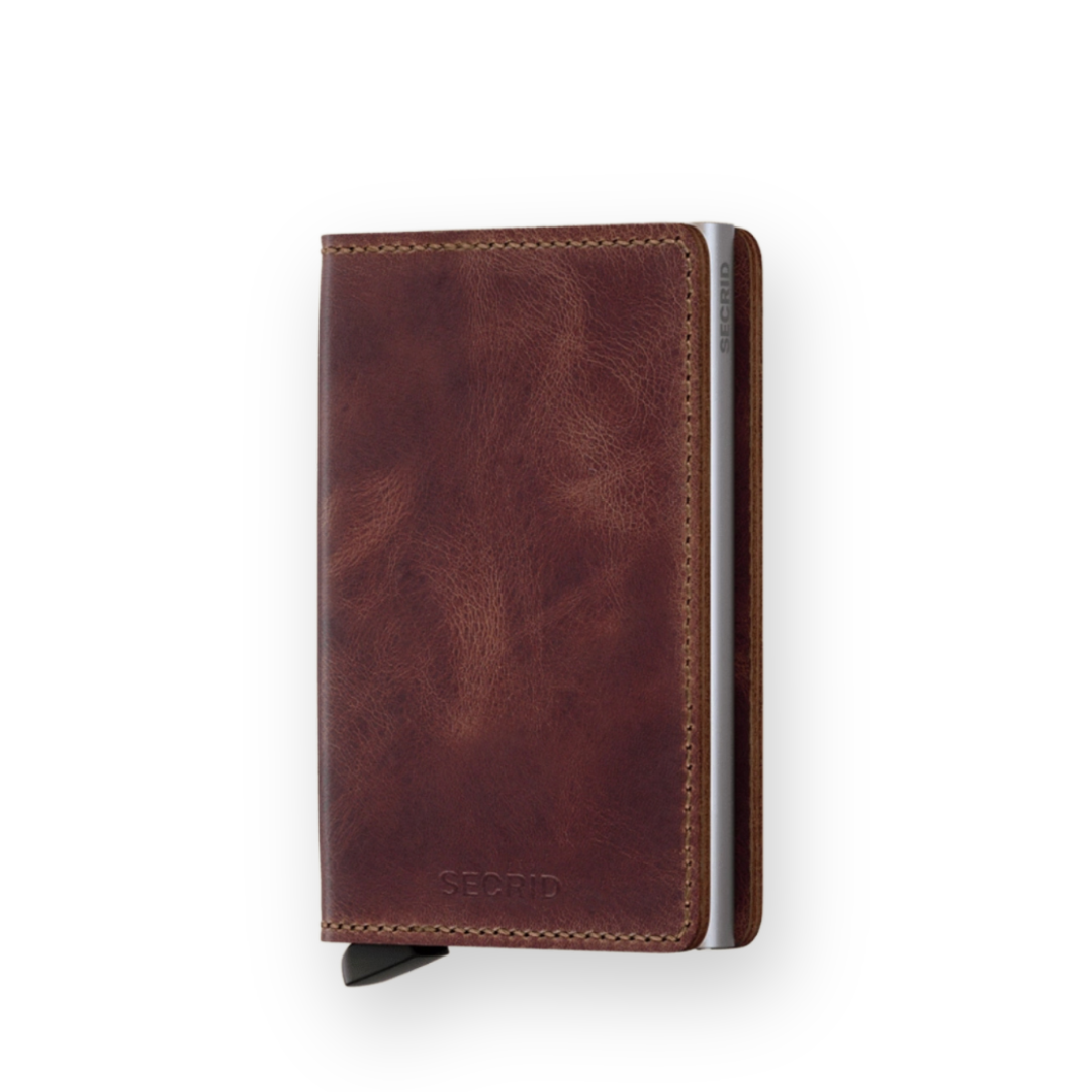 SECRID - SLIMWALLET IN VINTAGE BROWN LEATHER