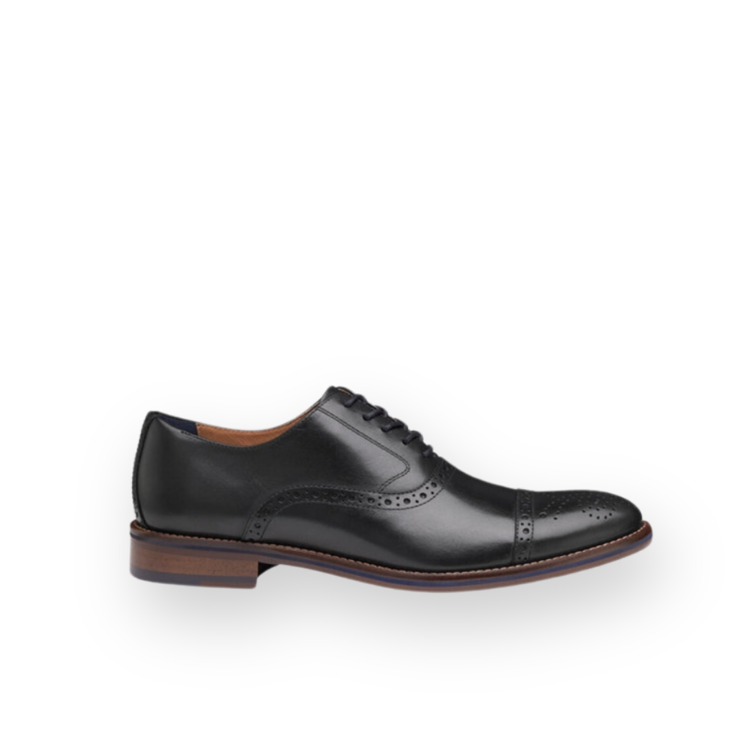 JOHNSTON & MURPHY - CONARD 2.0 CAP TOE LACE UP IN BLACK LEATHER