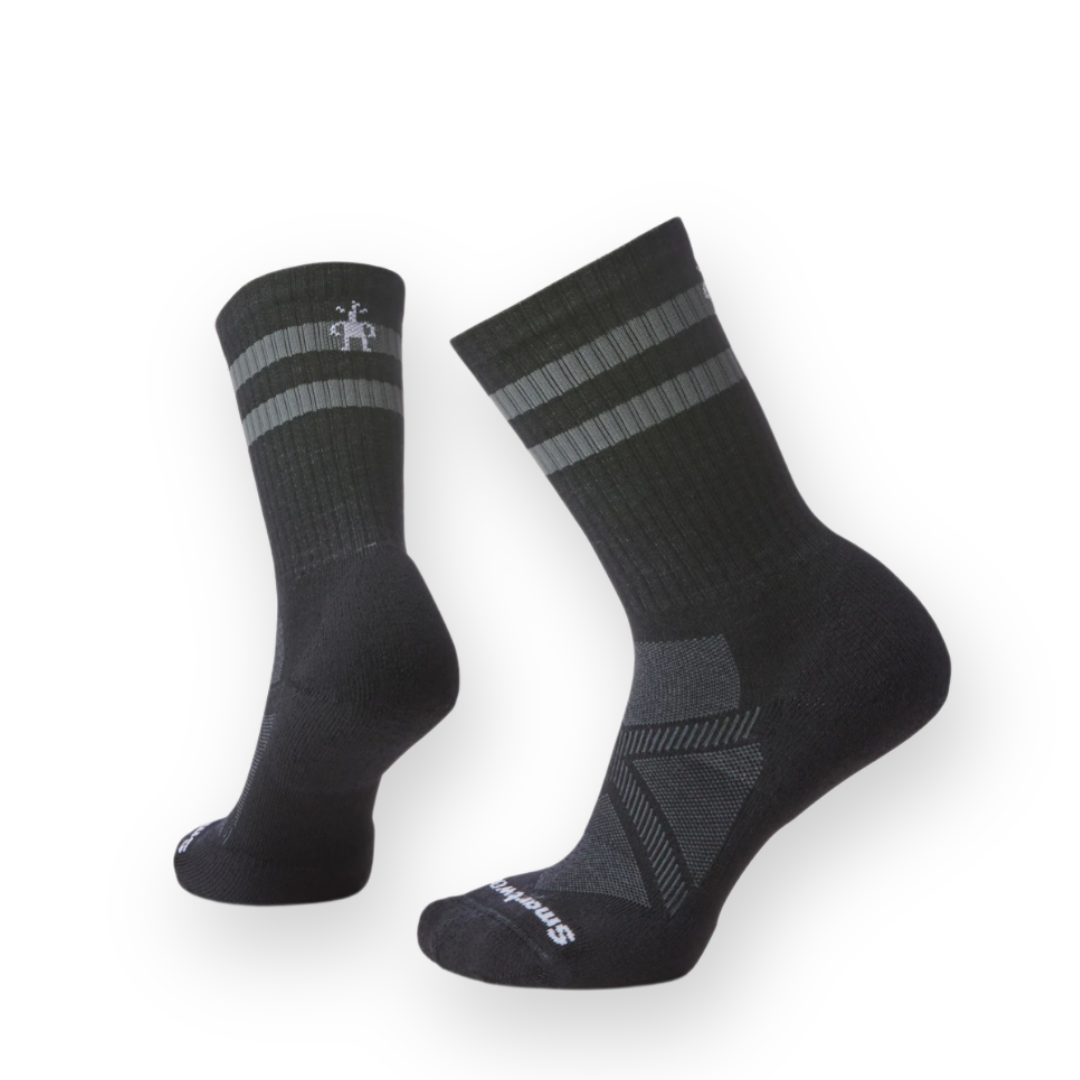 SMARTWOOL - ATHLETIC STRIPE CREW SOCK IN BLACK