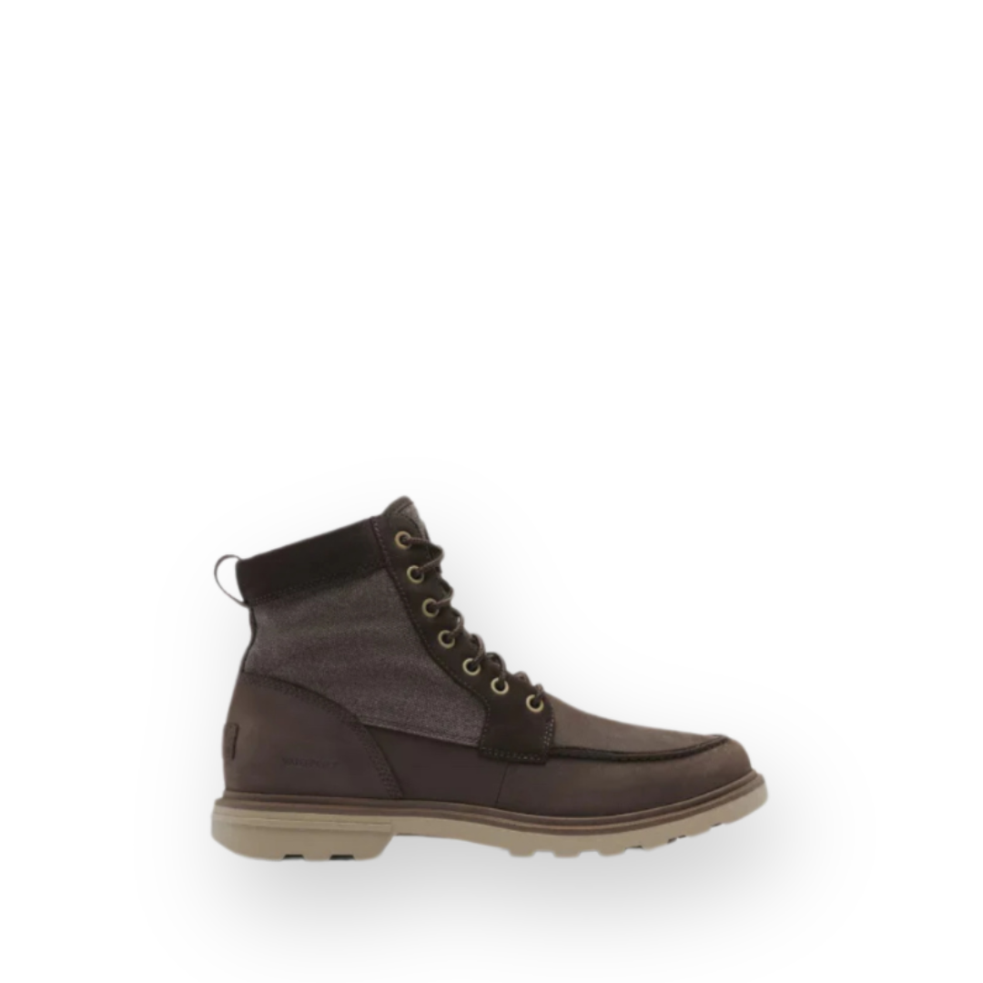 SOREL - CARSON MOC BOOT IN BLACKENED BROWN/KHAKI LEATHER