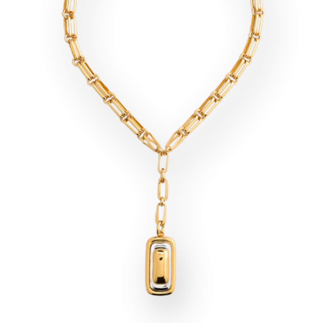 LUV AJ - DALIA TWO TONE PENDANT IN GOLD