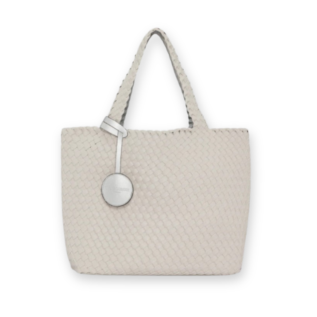 ILSE JACOBSEN - REVERSIBLE TOTE BAG IN MOONSTRUCK/SILVER FAUX LEATHER