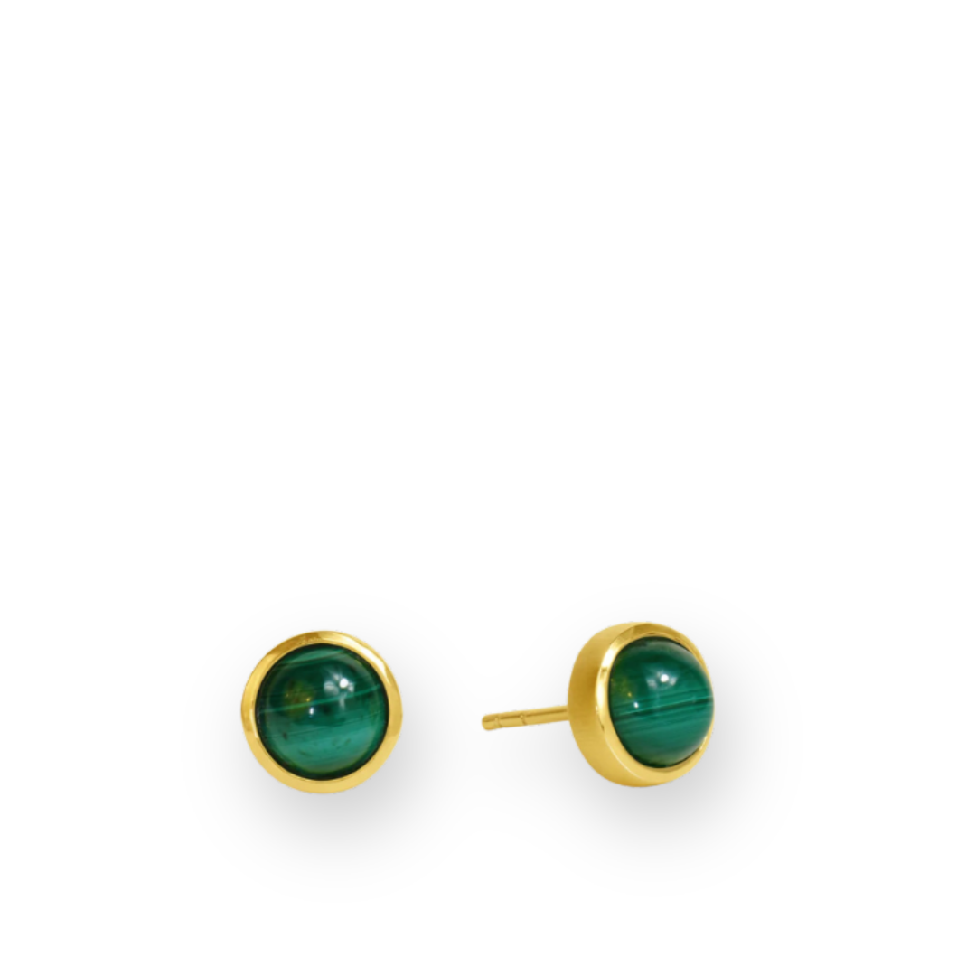 DEAN DAVIDSON - FORM MIDI KNOCKOUT STUDS IN MALACHITE/GOLD