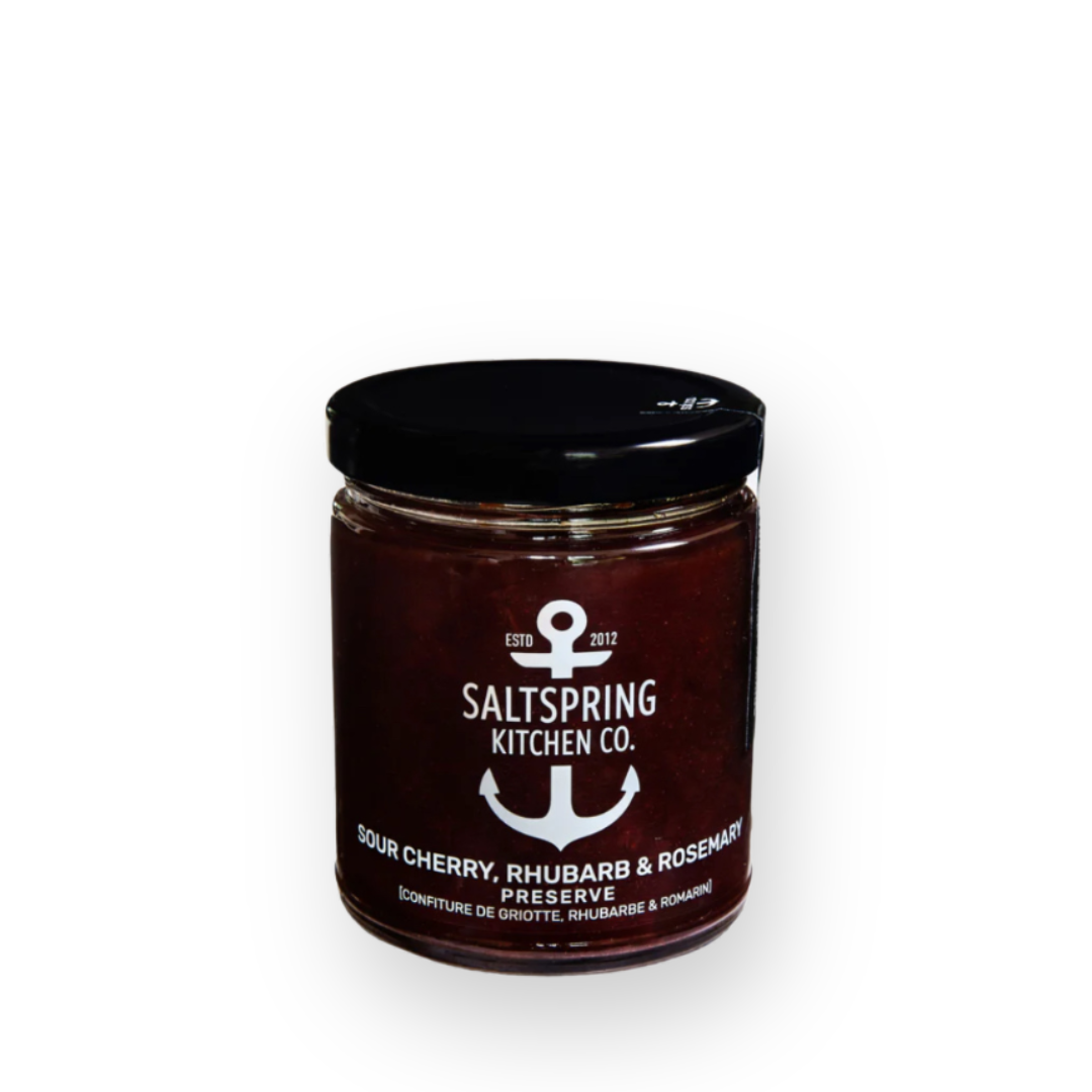 SALT SPRING KITCHEN - SOUR CHERRY, RHUBARB & ROSEMARY PRESERVE - 270ML