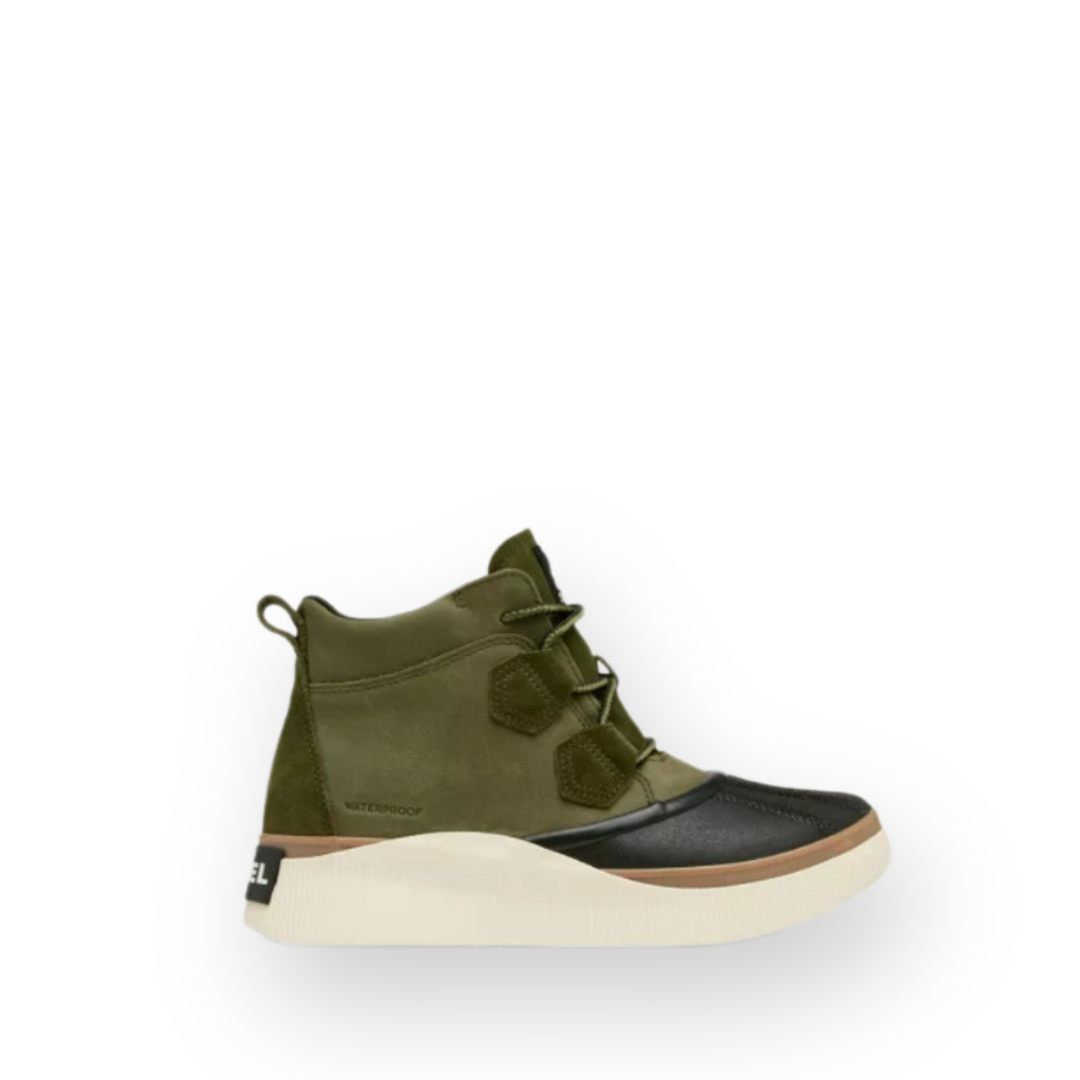 SOREL - OUT N ABOUT IV CLASSIC DUCK BOOT IN UTILITY GREEN/BLACK NUBUCK