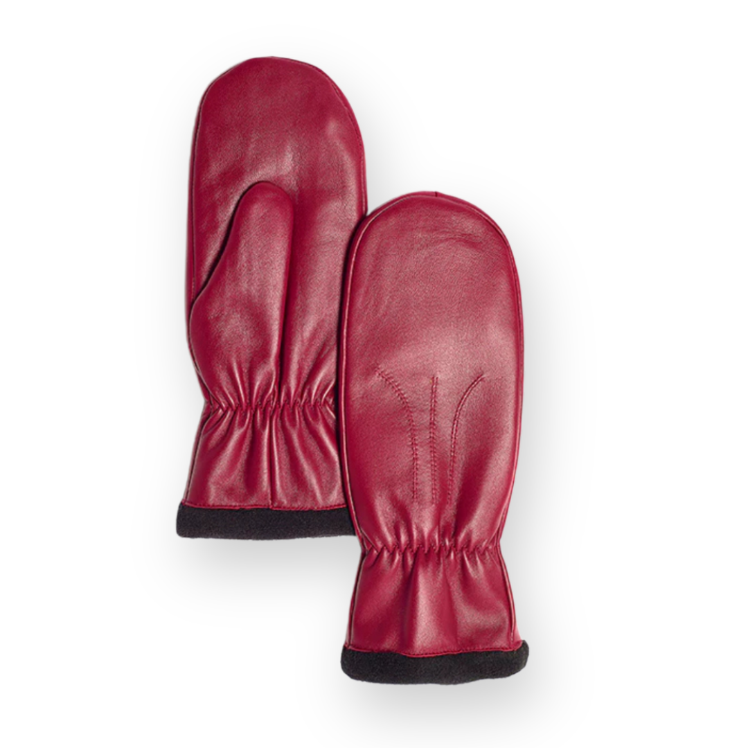 BRUME - WOMEN'S SUTTON MITT IN DARK RED LEATHER