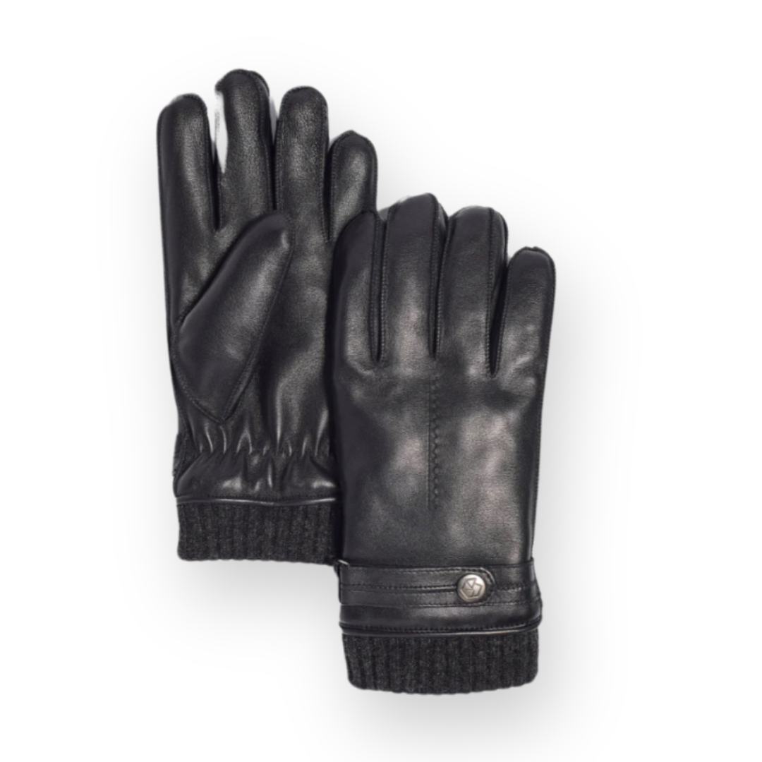 BRUME - MEN'S NELSON GLOVE IN BLACK LEATHER