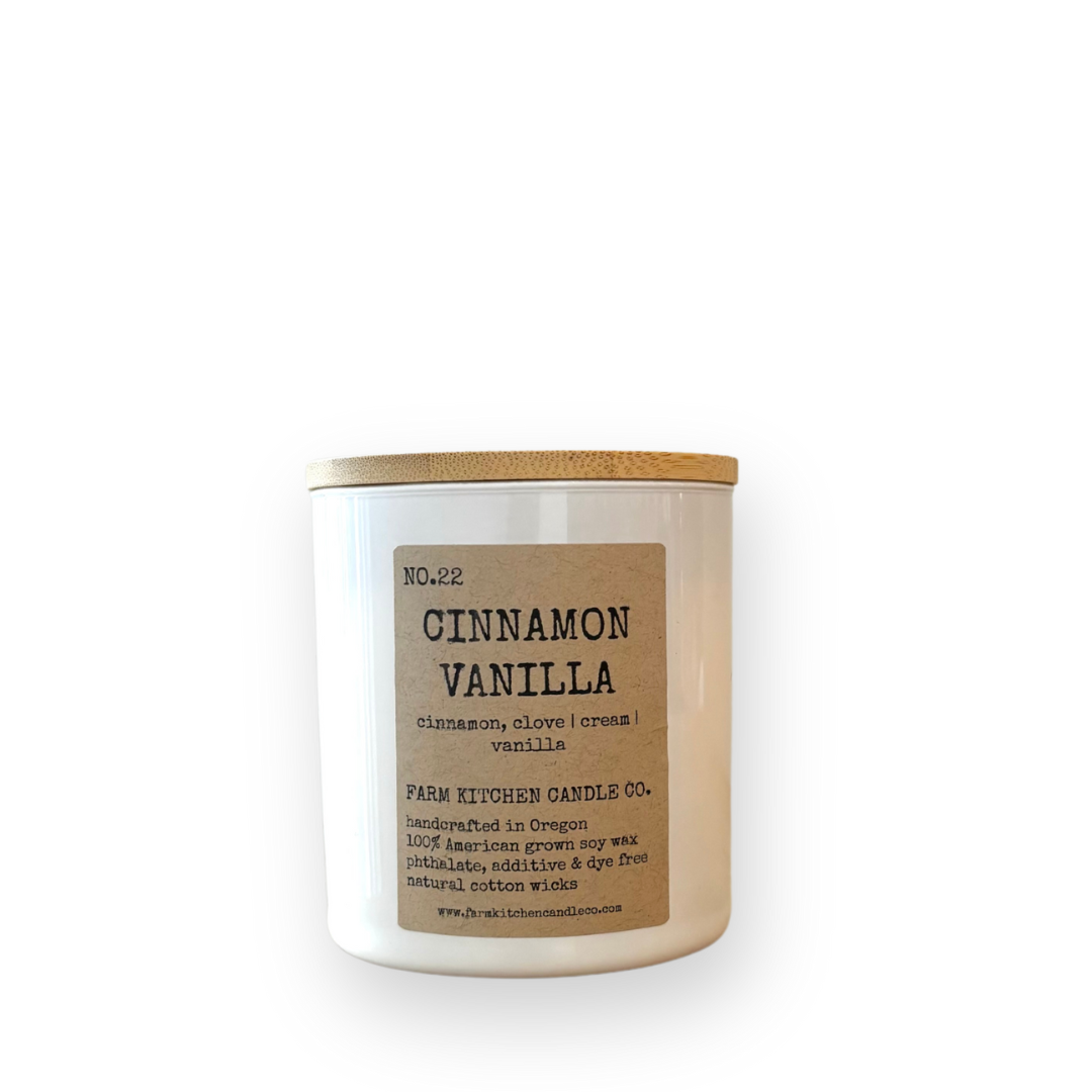 FARM KITCHEN CANDLE CO - SINGLE WICK SOY CANDLE IN CINNAMON VANILLA