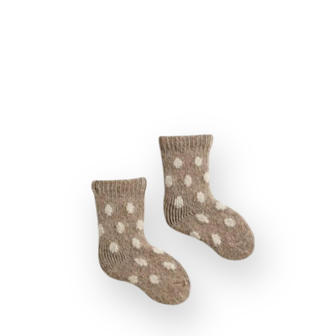 LISA B. - BABY DOT WOOL SOCK IN MUSHROOM CASHMERE