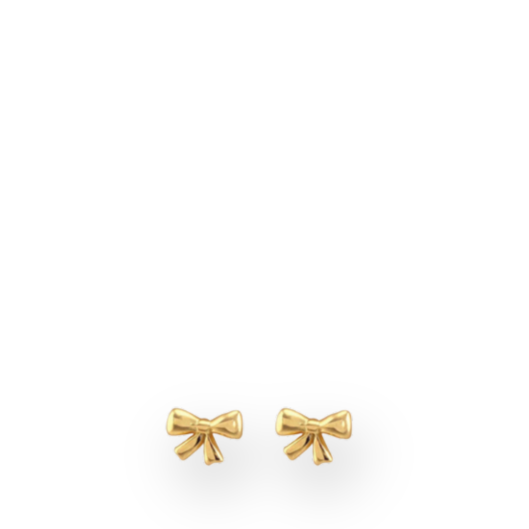 KRIS NATIONS - BOW STUD EARRINGS IN GOLD