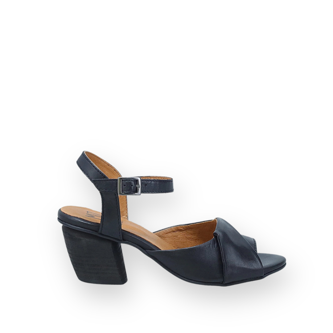 MIZ MOOZ - ATTIE HEELED SANDAL IN BLACK LEATHER