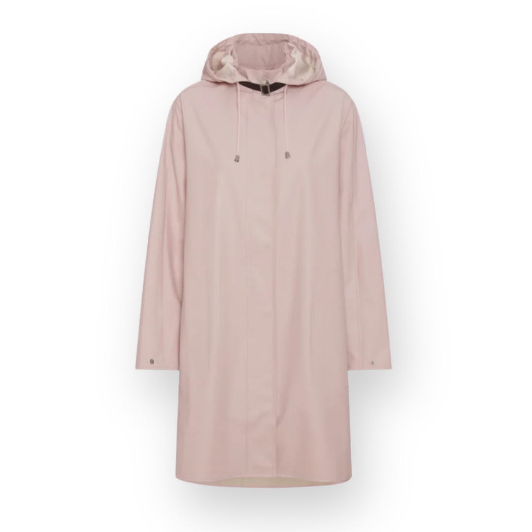 ILSE JACOBSEN - LONG RAIN71 COAT IN ADOBE ROSE